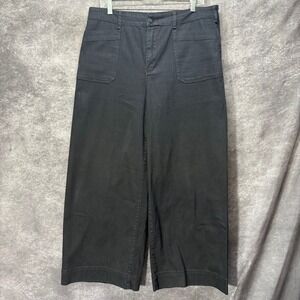 Pilcro Anthropologie Black Super Wide Leg Ankle Jeans Womens 32 34 Black Baggy